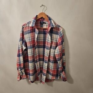 Polo by Ralph Lauren Red and Blue Plaid Men's Casual Button Down Shirt